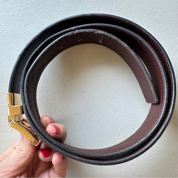 Michael Kors MK Logo Reversible Belt with Gold Tone Buckle Womens Size XL - Picture 10 of 11